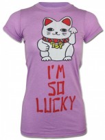 Damen T-Shirt Lucky Cat